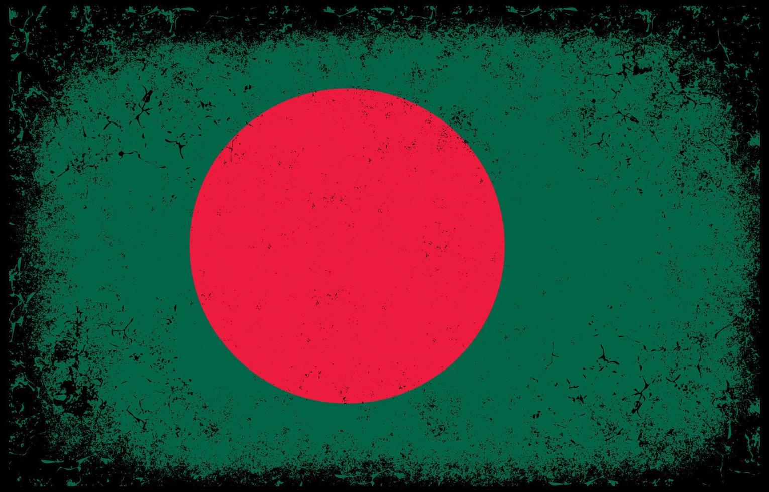 viejo, sucio, grunge, vendimia, bangladesh, bandera nacional, ilustración vector