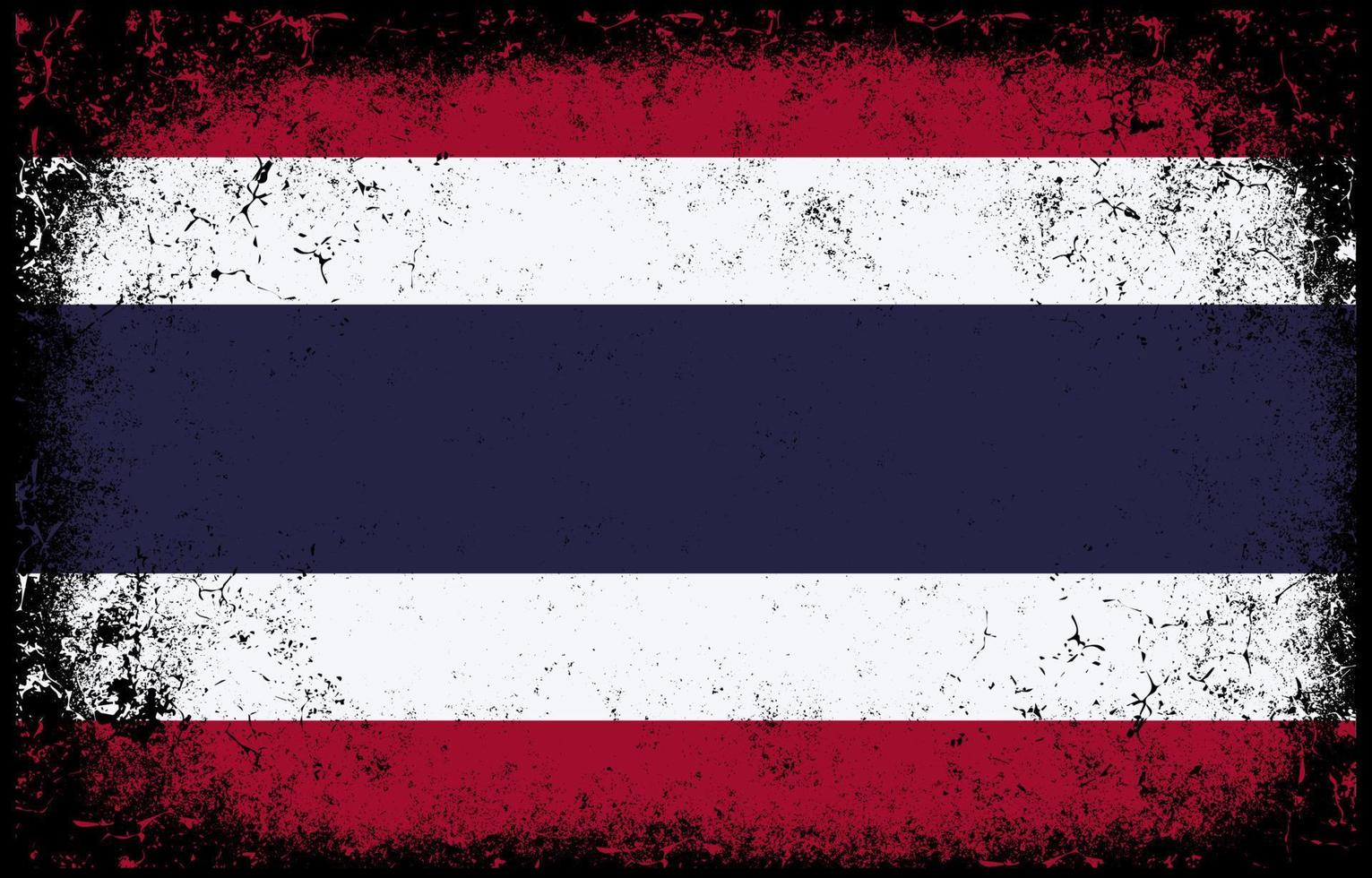 old dirty grunge vintage thailand national flag illustration vector