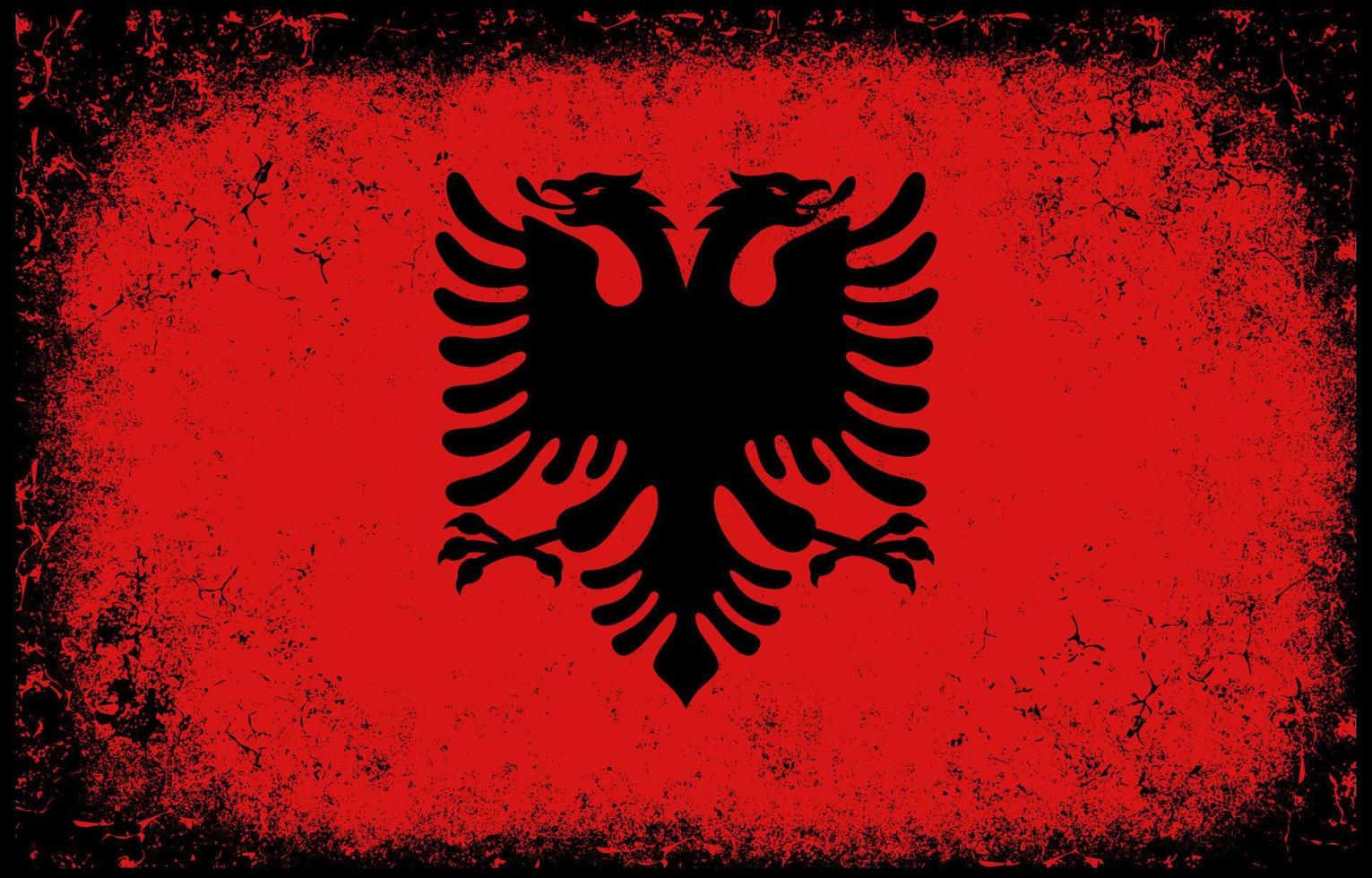 viejo sucio grunge vintage albania bandera nacional ilustración vector