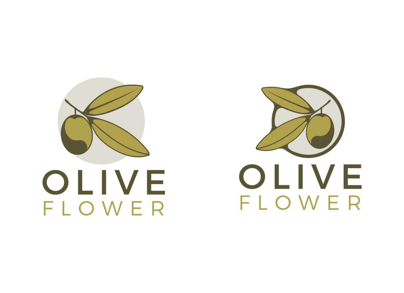 Nature herbal olive oil plant, olive leaf flower logo design vector