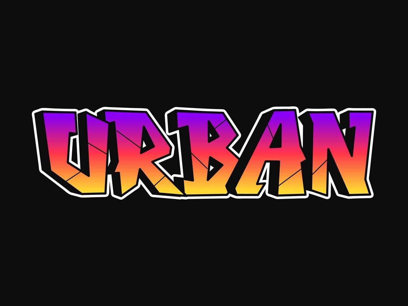 palabra urbana trippy psicodélico graffiti estilo letras.vector dibujado a mano doodle caricatura logo ilustración urbana. divertidas letras trippy geniales, moda, estampado de estilo graffiti para camiseta, concepto de afiche vector