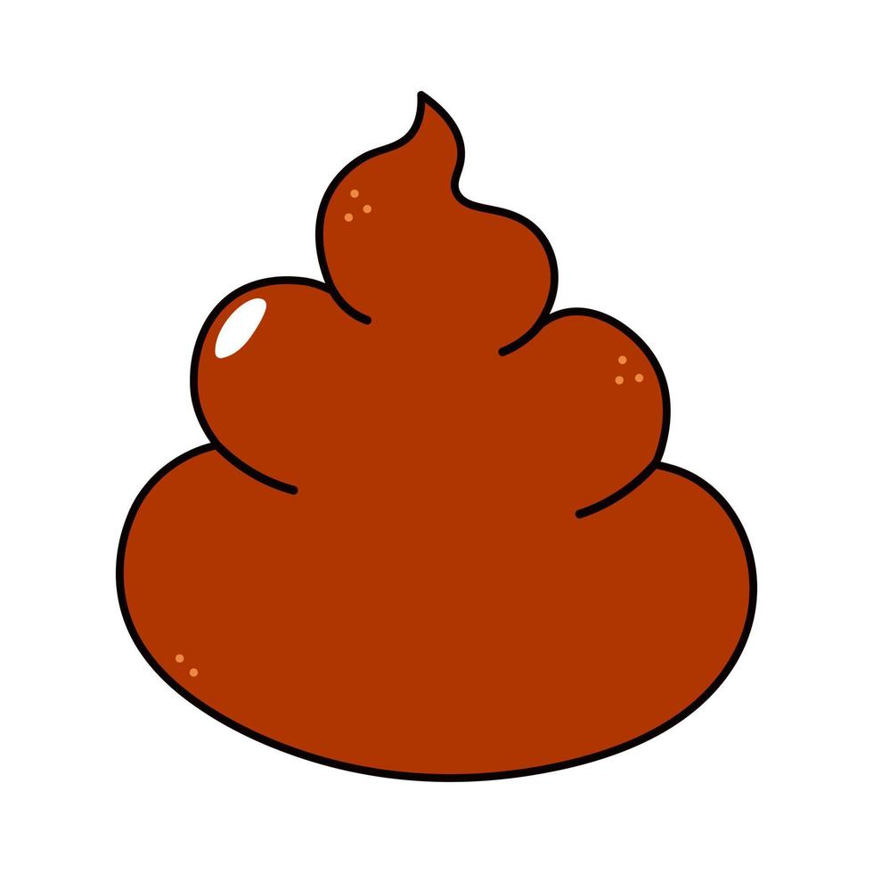 Cute funny poop  character. Vector hand drawn traditional cartoon vintage, retro, kawaii character illustration icon. Isolated on white background. Turd character concept