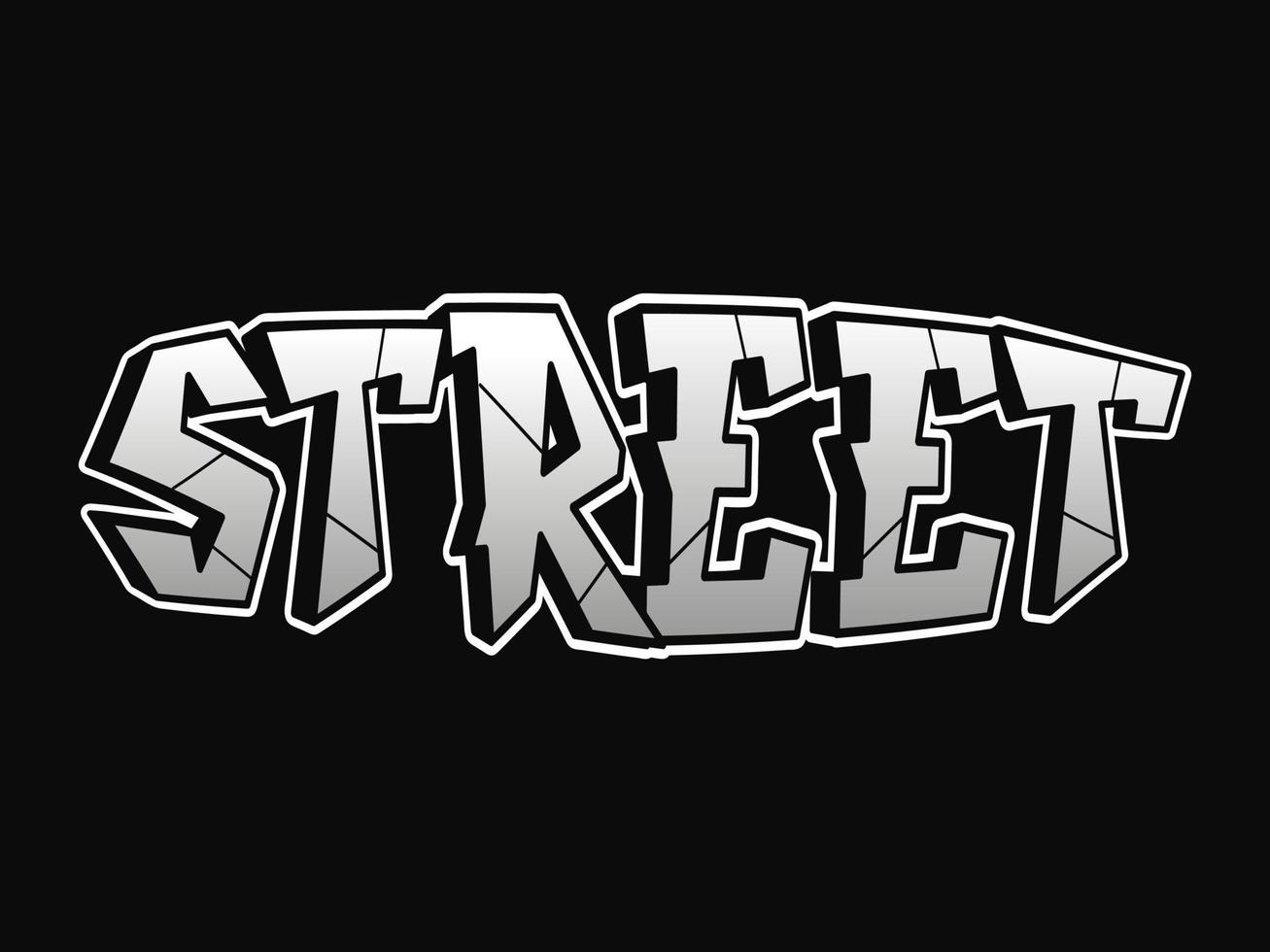 Street word graffiti style letters.Vector hand drawn doodle cartoon logo illustration.Funny cool street letters, fashion, graffiti style print for t-shirt, poster concept vector