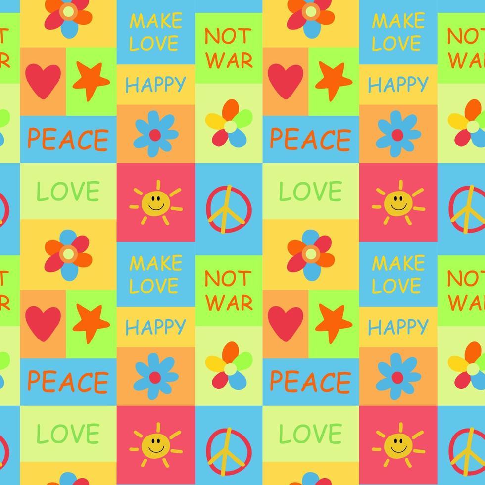 Vector bright hippie pattern
