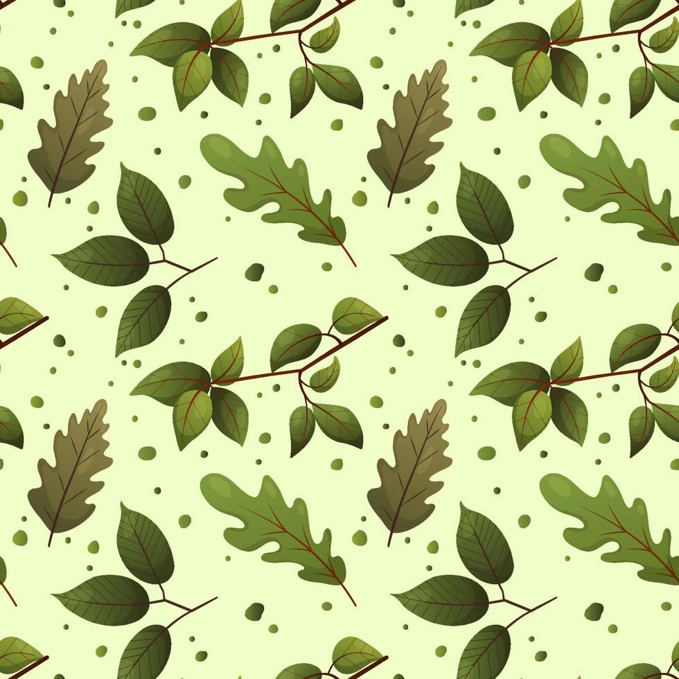 Vector pattern with green leaves