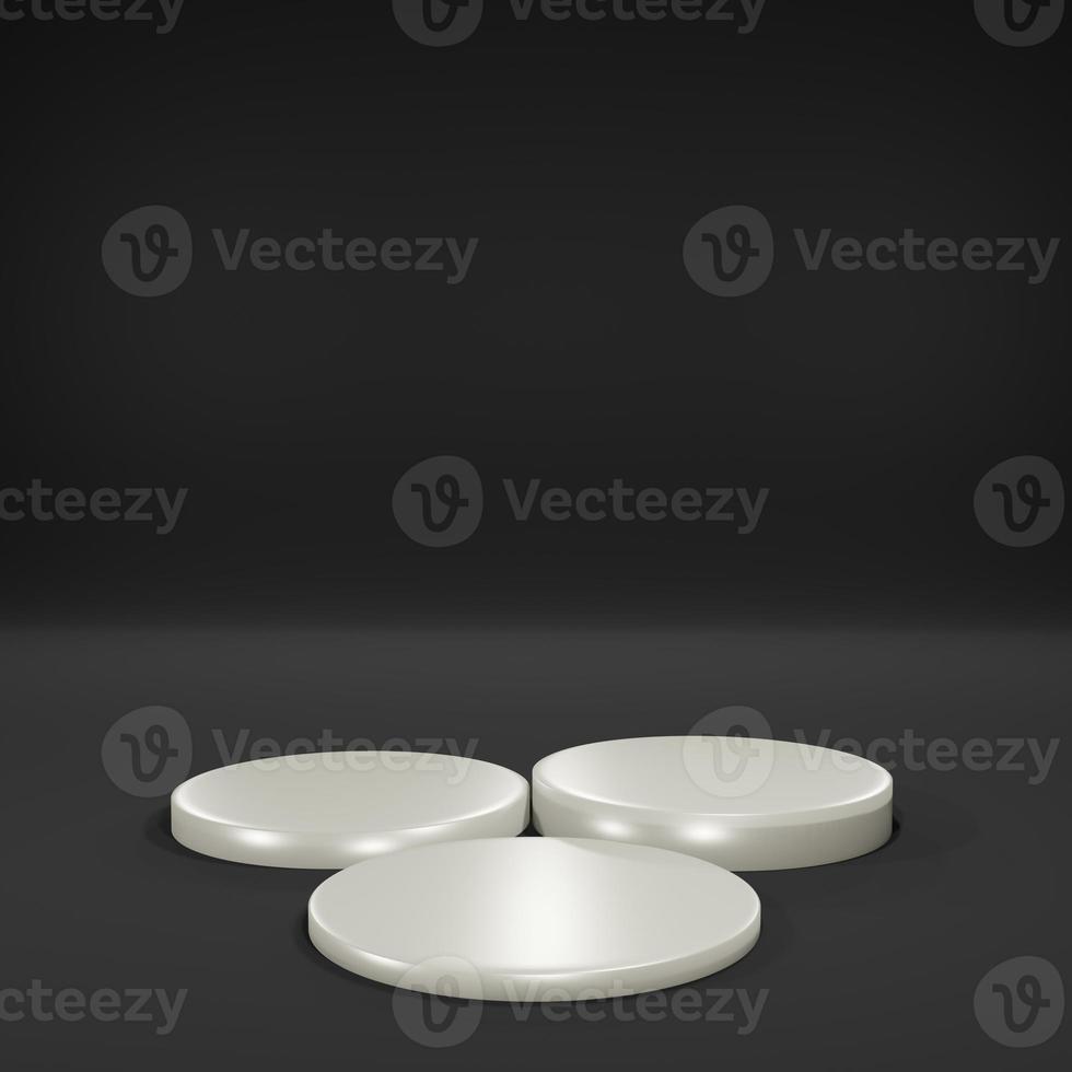 3d rendered silver podium perfect for design project photo