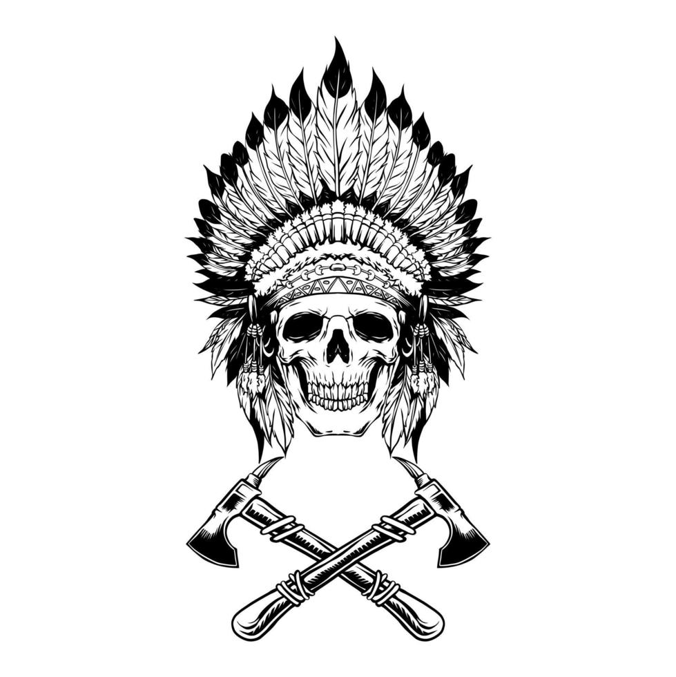 Native american skull vector image