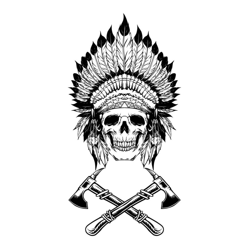 Native american skull vector image