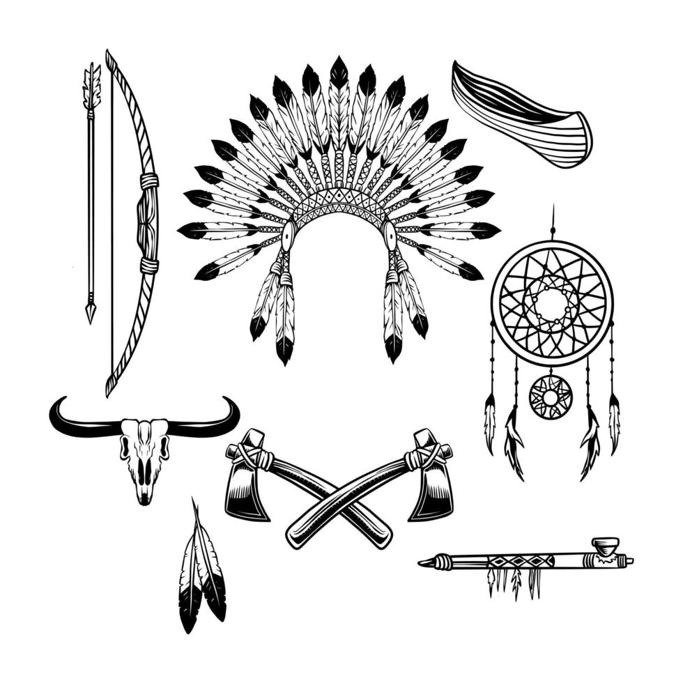 Native american elements vector image