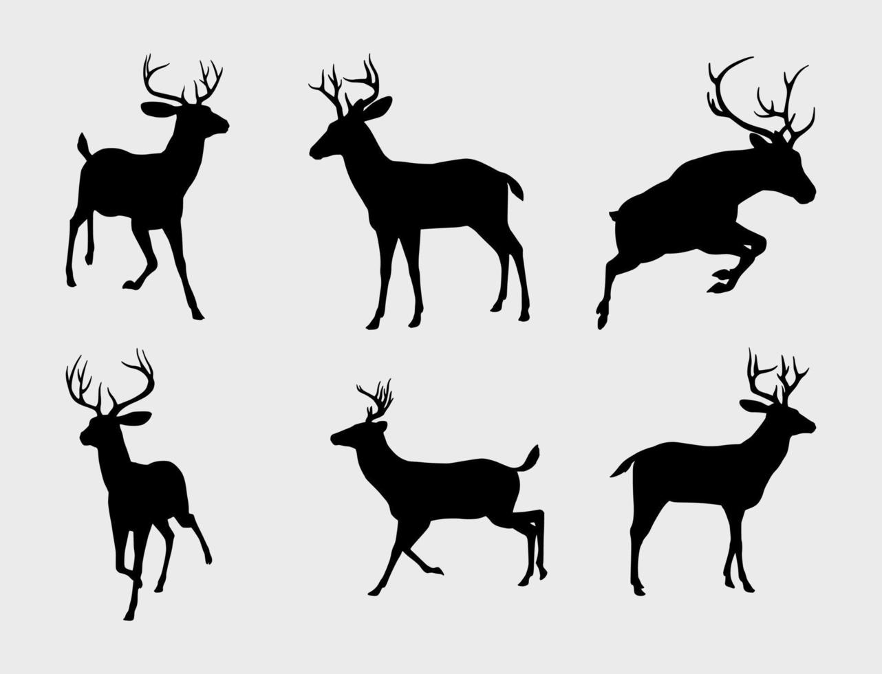 Deer silhouettes vector graphic design