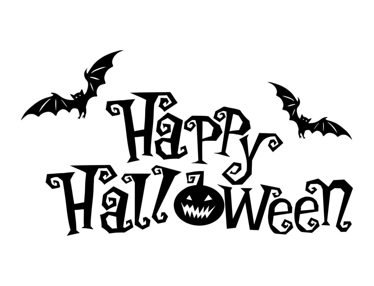 feliz halloween texto diseño vector imagen