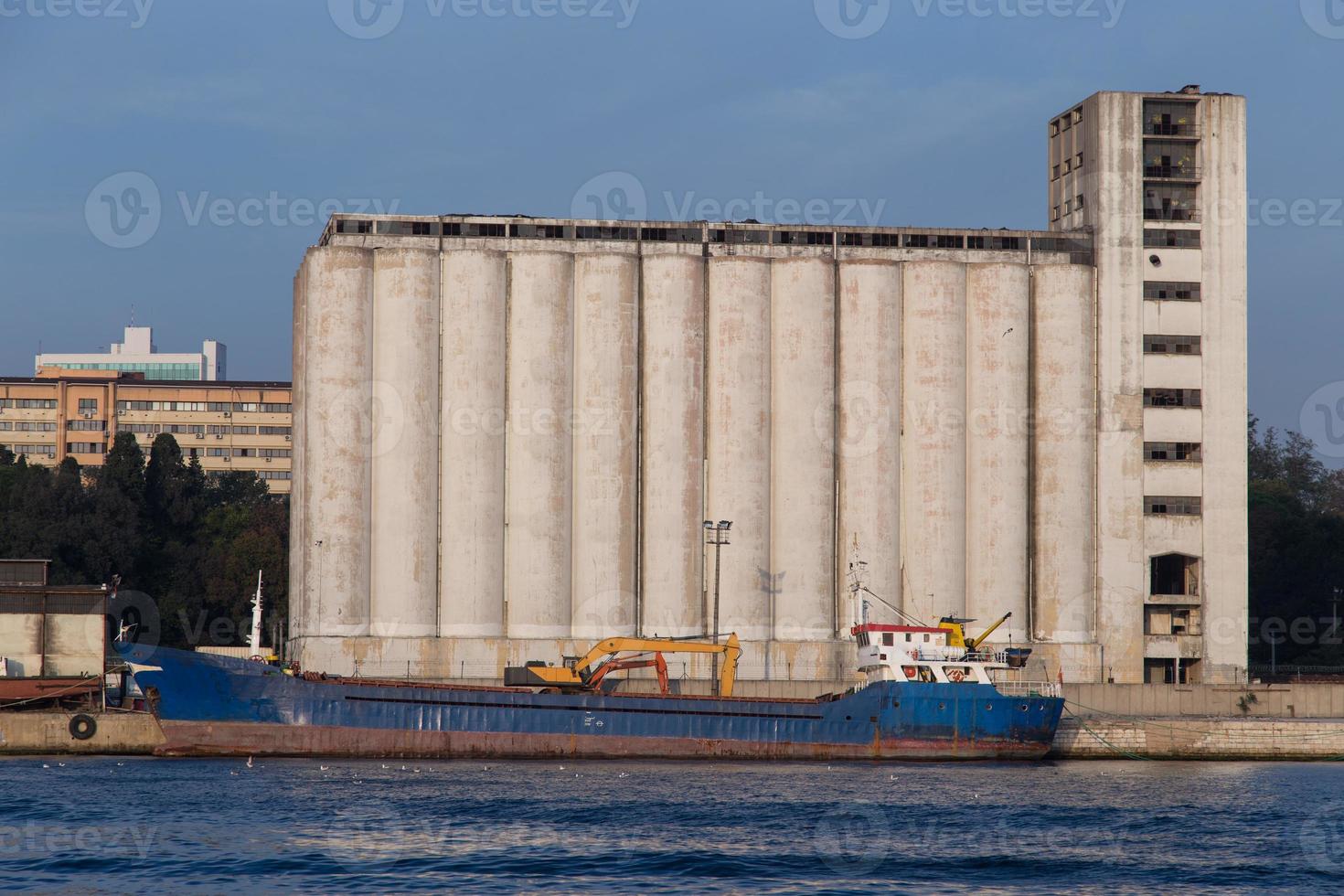 Silos in port photo