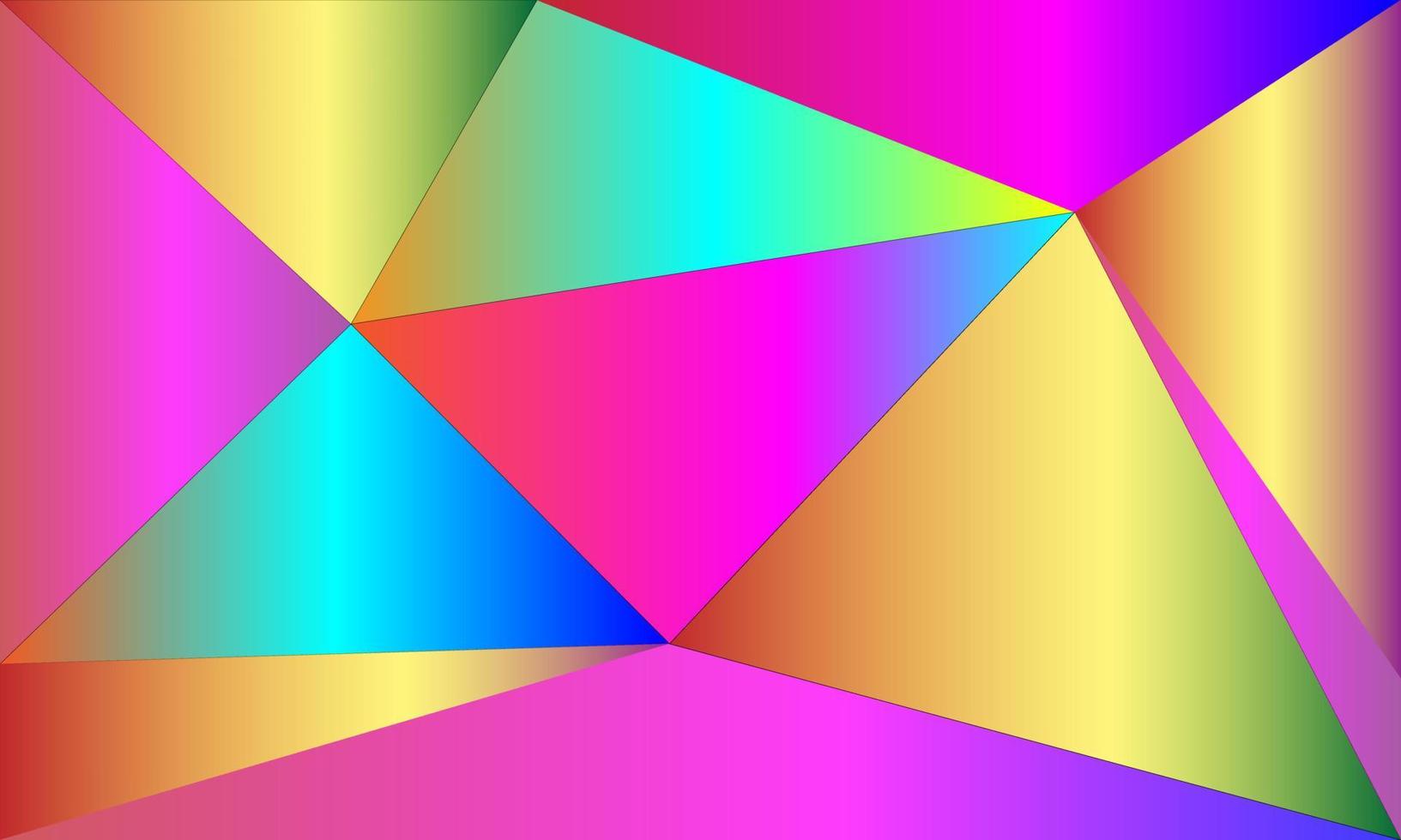 una ilustración de geometría en forma de triángulo sobre un fondo de rectángulo colorido. vector