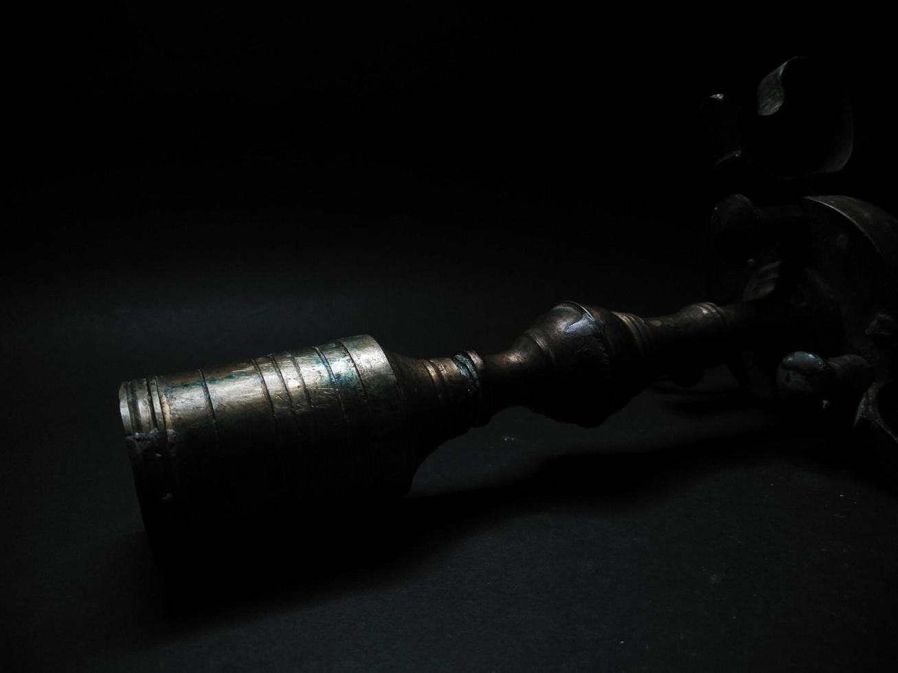 candle holder on a black background photo