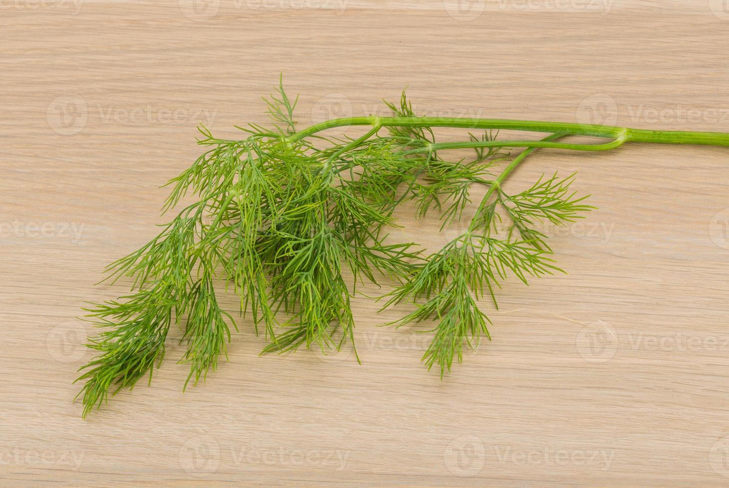 Dill on wooden background photo