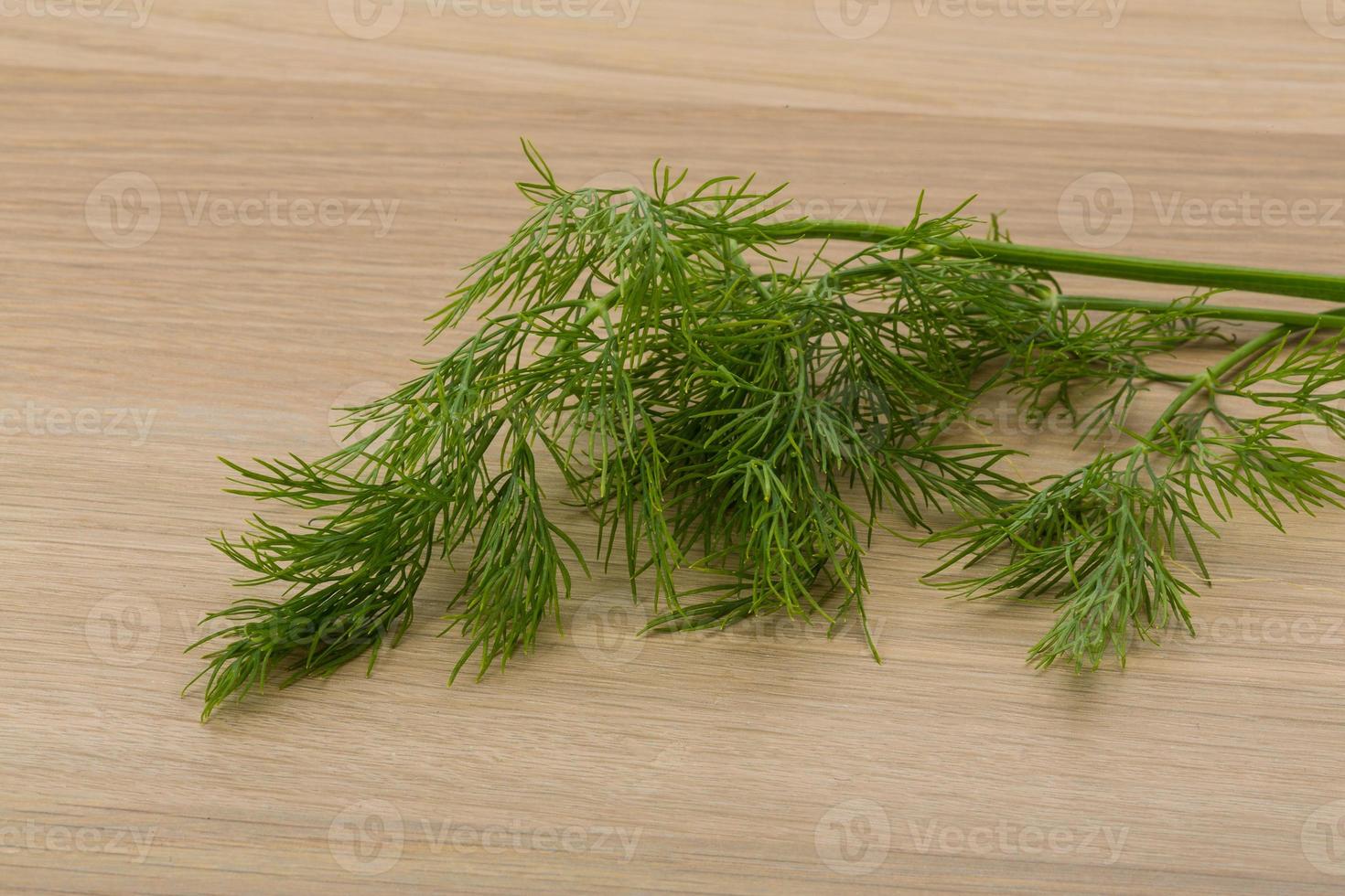 Dill on wooden background photo