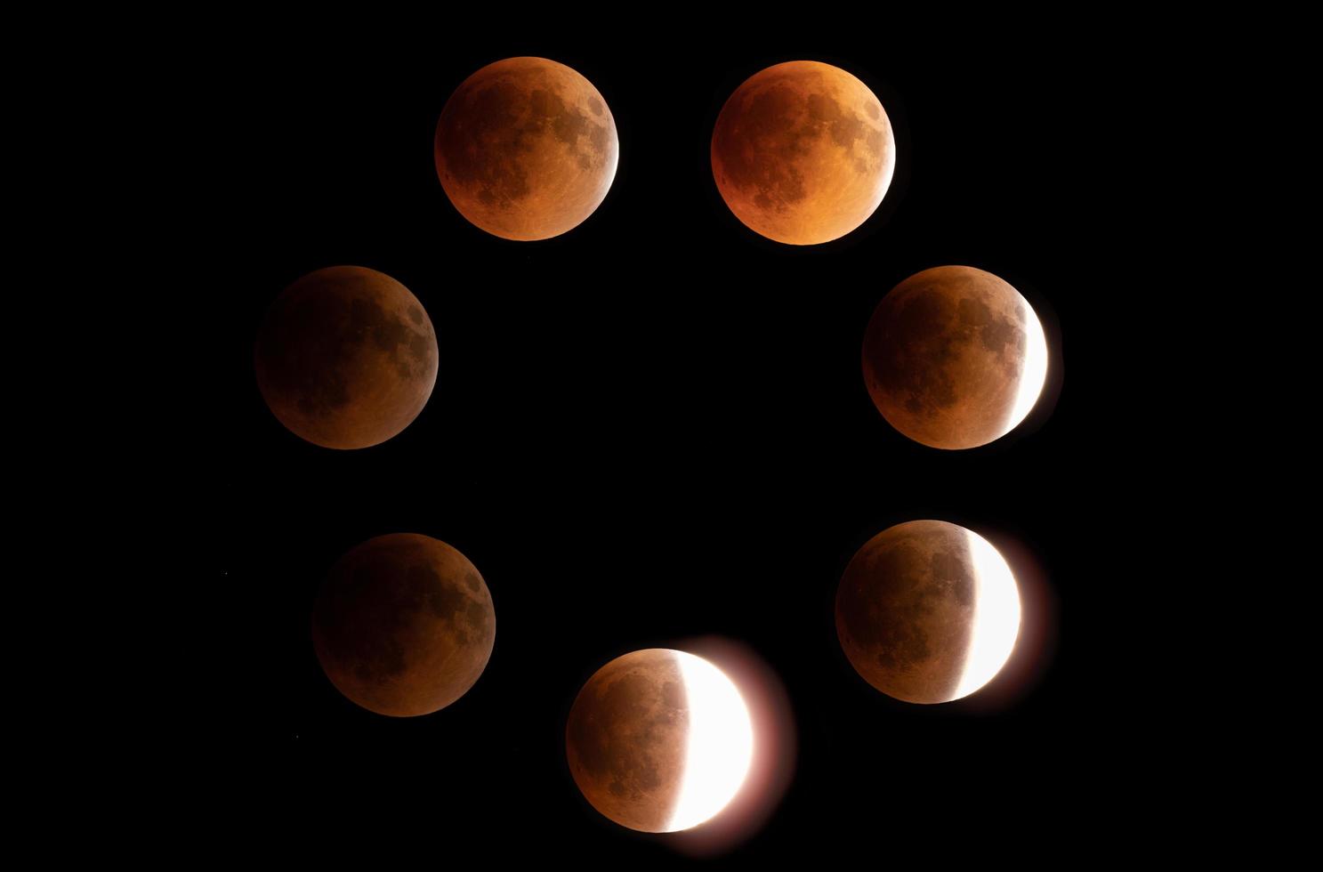 eclipse lunar timelapse ronda compuesta foto