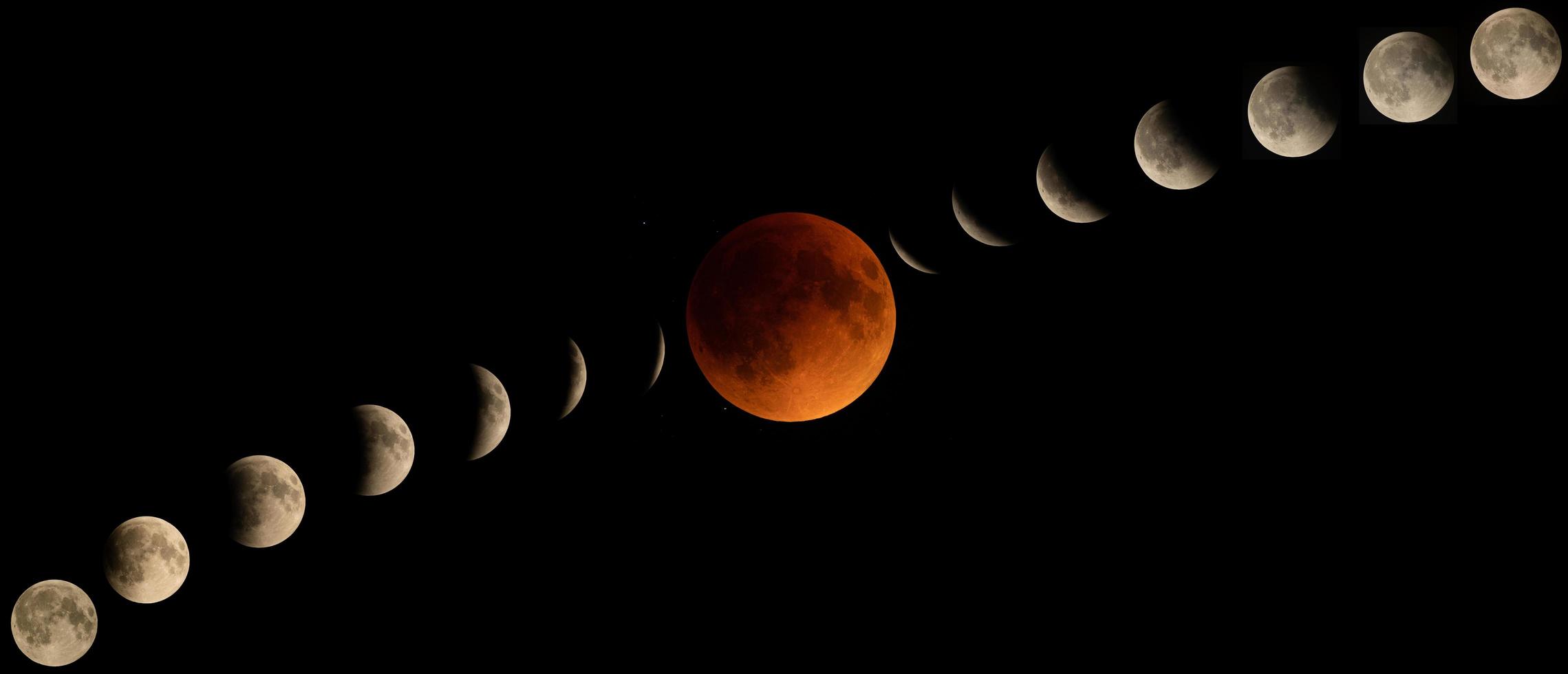 compuesto de lapso de tiempo del eclipse lunar foto