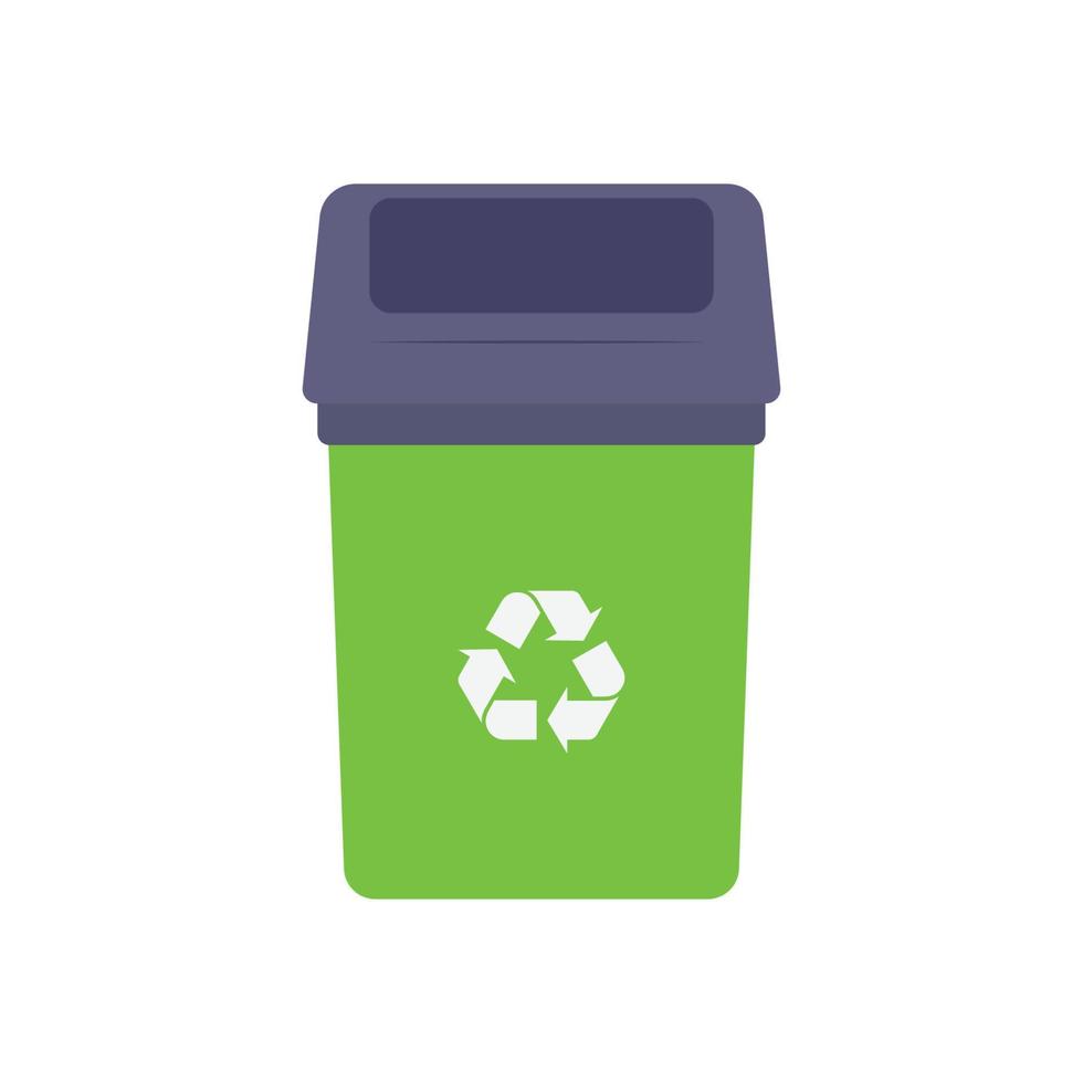 Recycle Bin Flat Illustration. Clean Icon Design Element on Isolated White Background vector