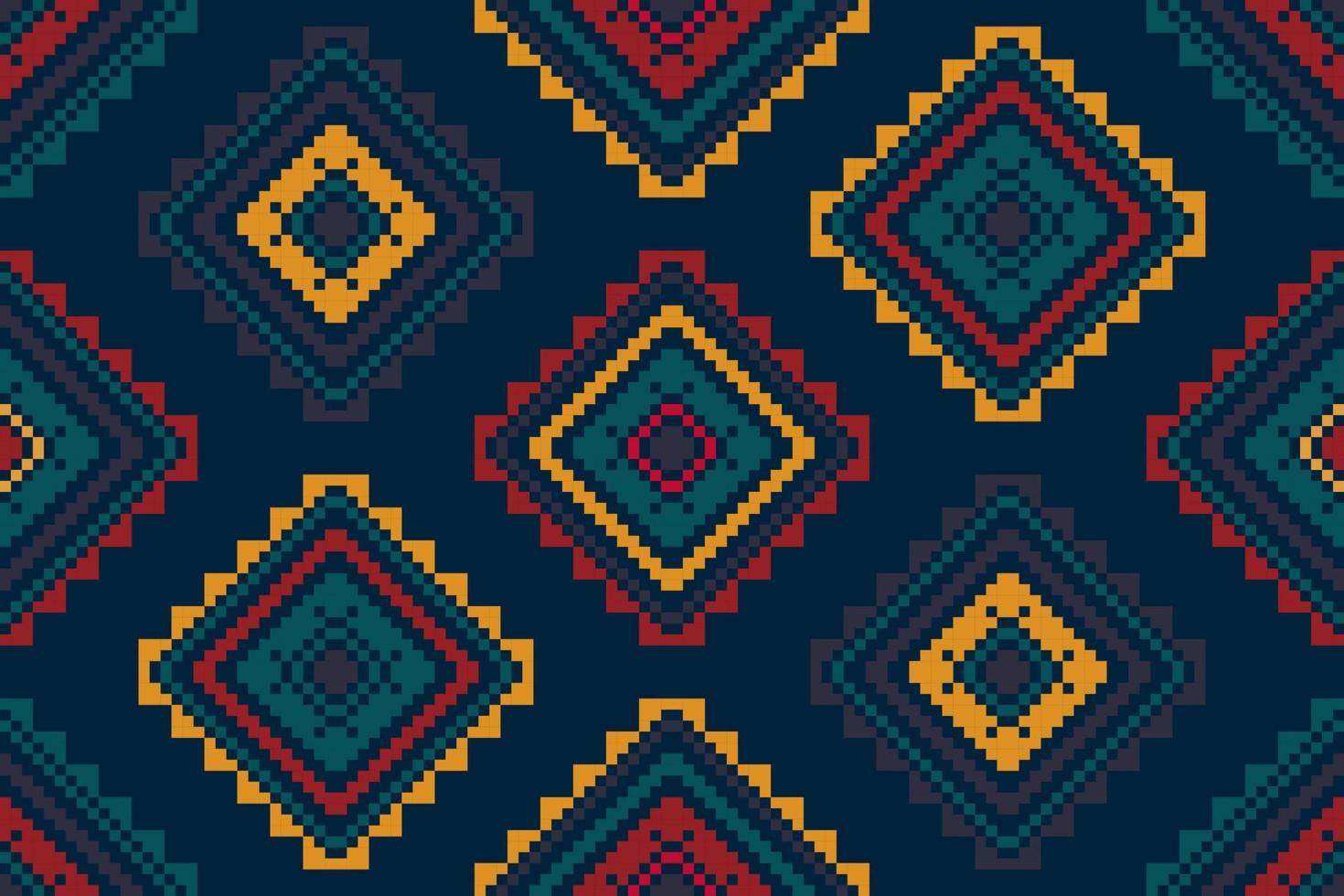 Ikat ethnic Hungarian polish folk pattern design. Aztec fabric carpet boho mandalas textile decor wallpaper. Tribal native motif flower traditional embroidery vector illustrated