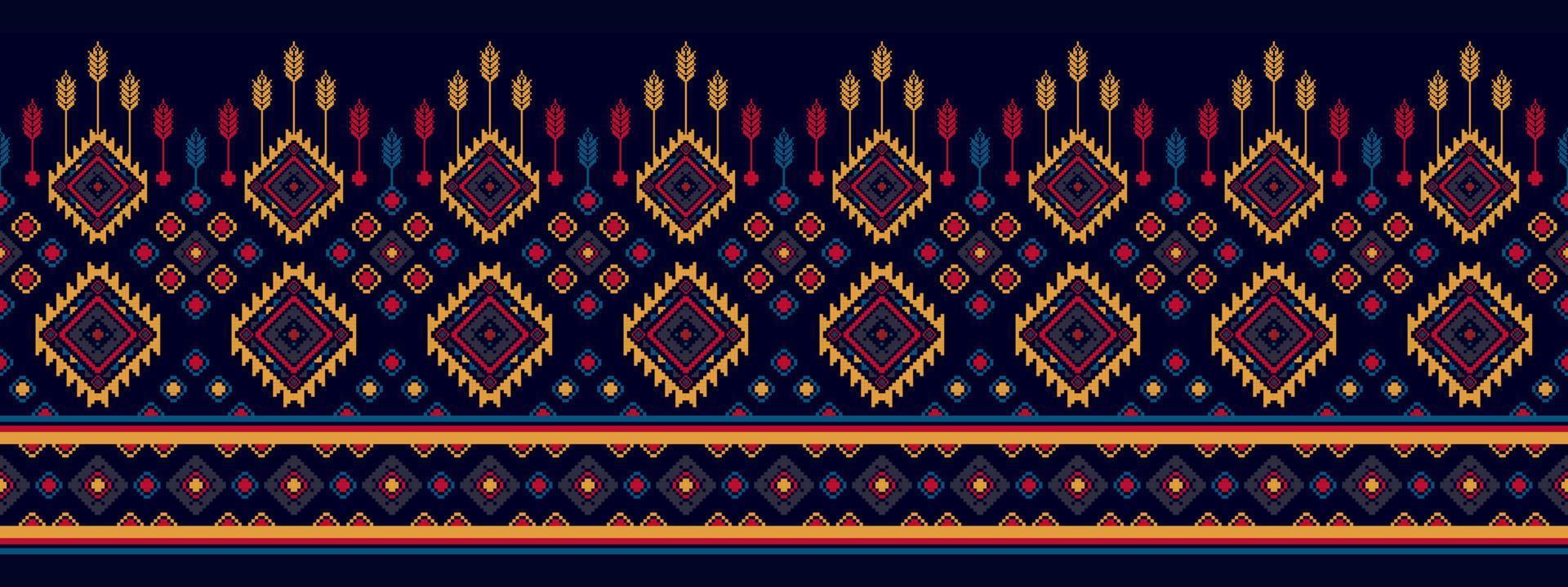 Ikat ethnic Hungarian polish folk pattern design. Aztec fabric carpet boho mandalas textile decor wallpaper. Tribal native motif flower traditional embroidery vector illustrated
