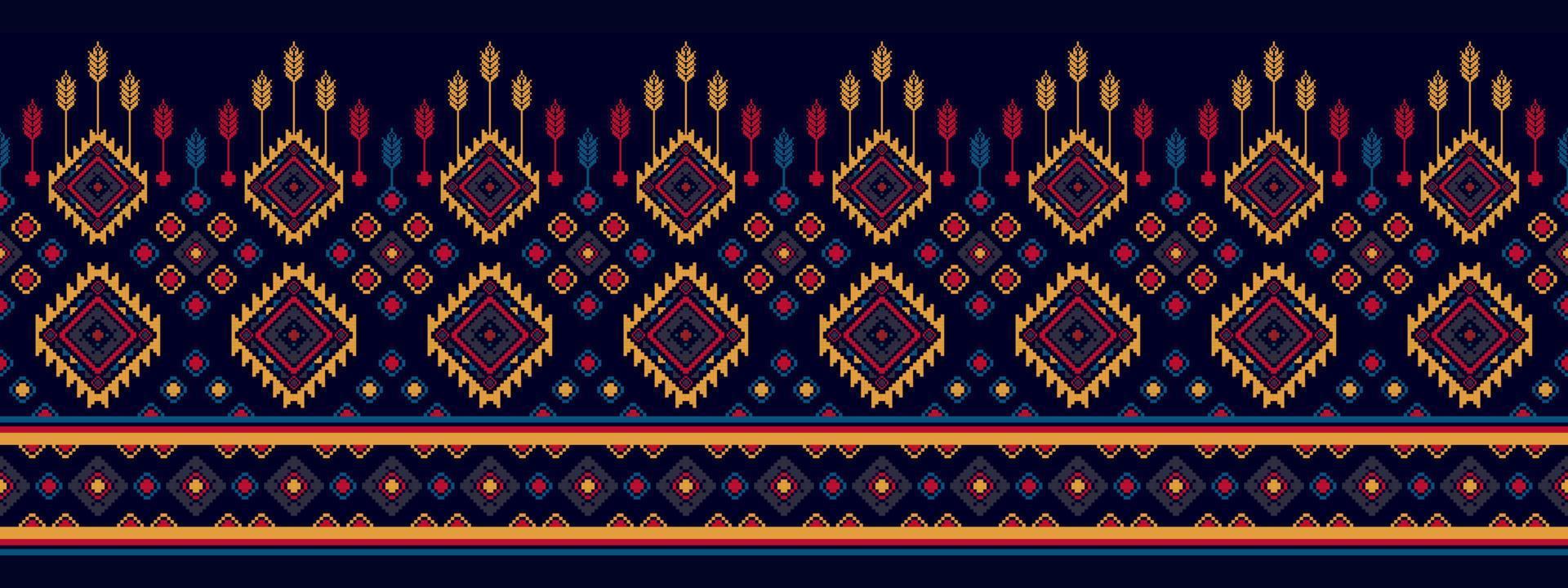 Ikat ethnic Hungarian polish folk pattern design. Aztec fabric carpet boho mandalas textile decor wallpaper. Tribal native motif flower traditional embroidery vector illustrated