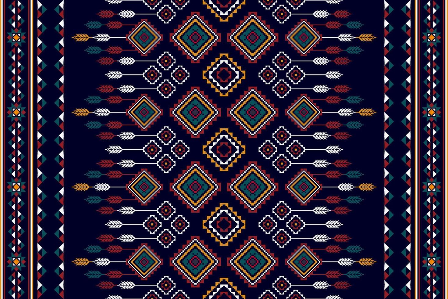 Ikat ethnic Hungarian polish folk pattern design. Aztec fabric carpet boho mandalas textile decor wallpaper. Tribal native motif flower traditional embroidery vector illustrated