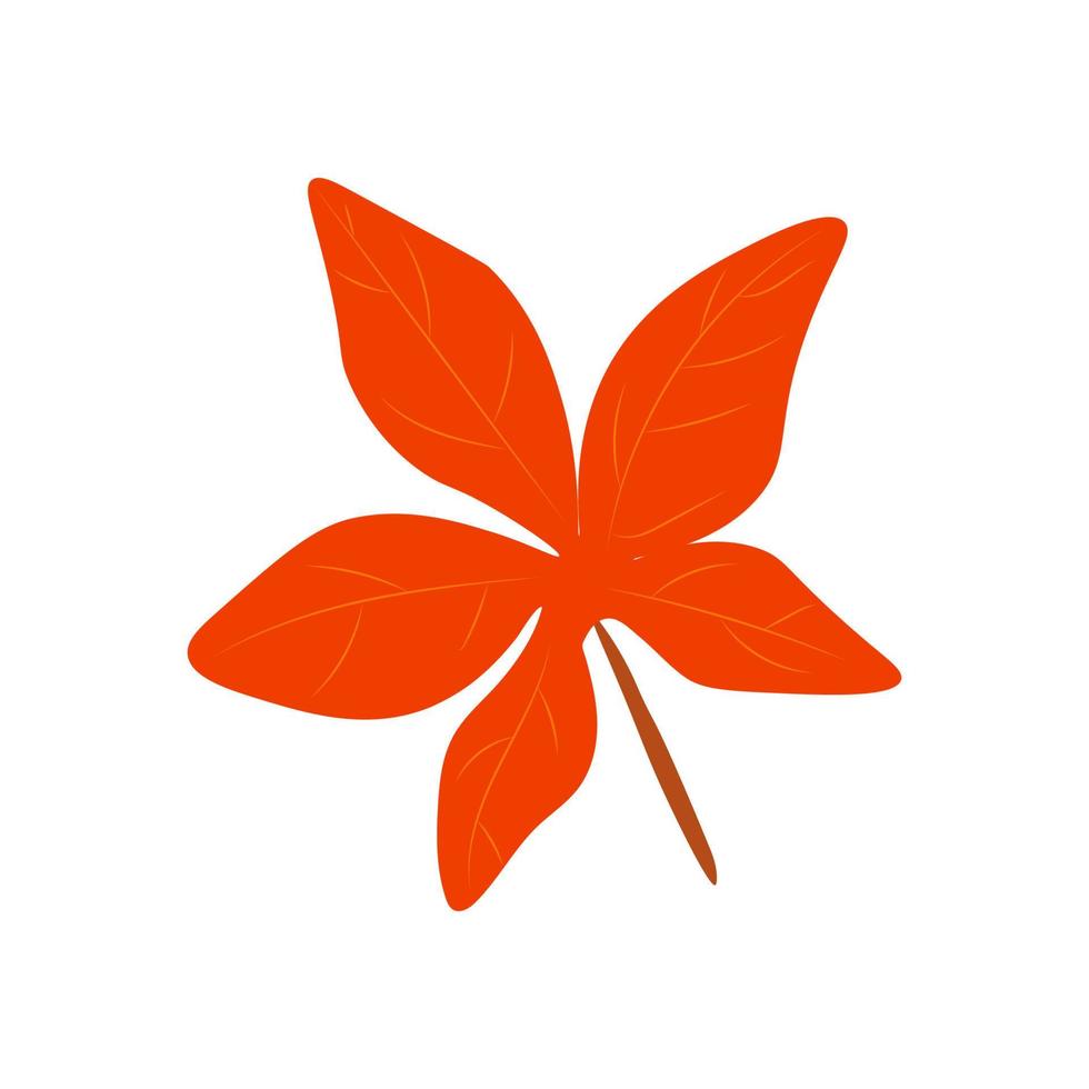 Autumn Leaves Vector Illustration. Autumn leaves. Top view of fall tree leaf. Flat vector