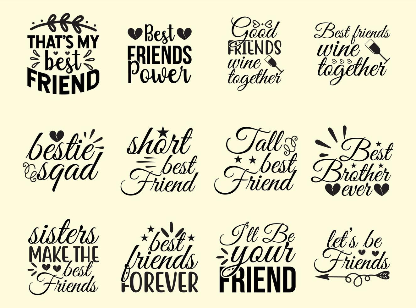 Friendship day typography t shirt design vector