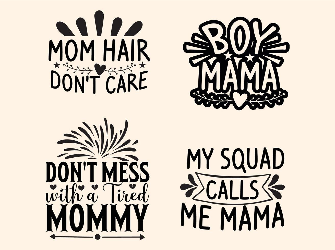 paquete de diseño de camiseta de mamá vector