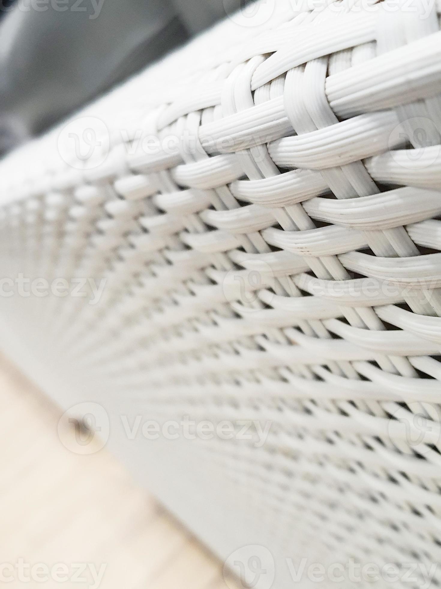 Close up photo of white artificial rattan wicker. 11554826 Stock Photo