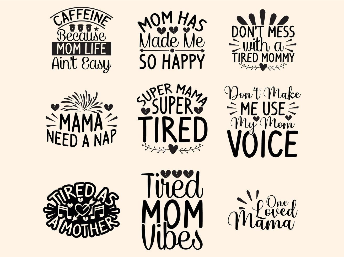 Mama t-shirt design bundle vector