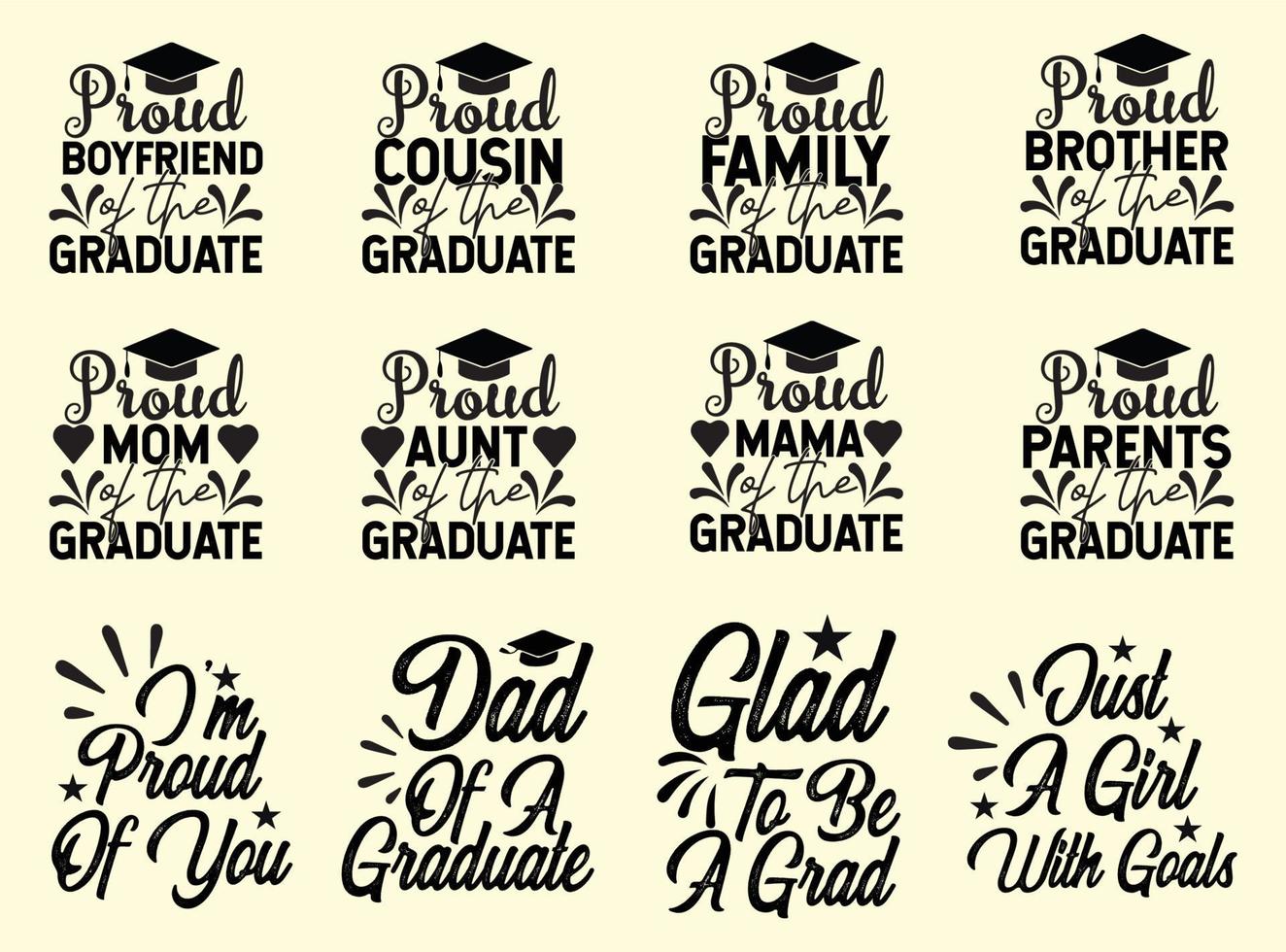 Graduation  typography t shirt design bundle vector