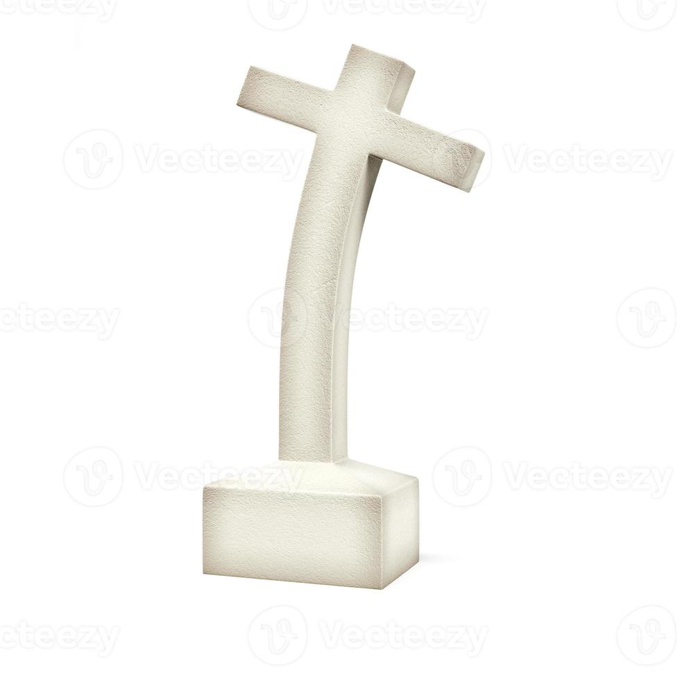 Old cross gravestone isolated on white backround 11555272 Stock Photo