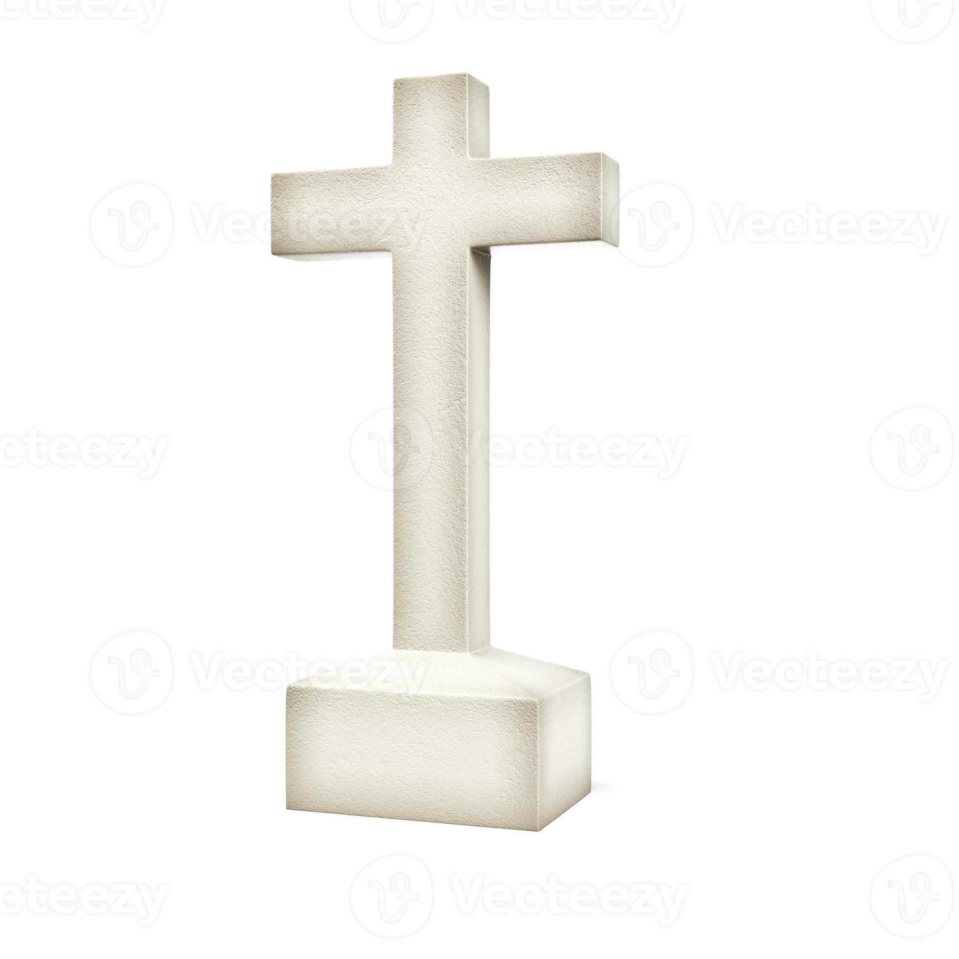 Old cross gravestone isolated on white backround 11555273 Stock Photo