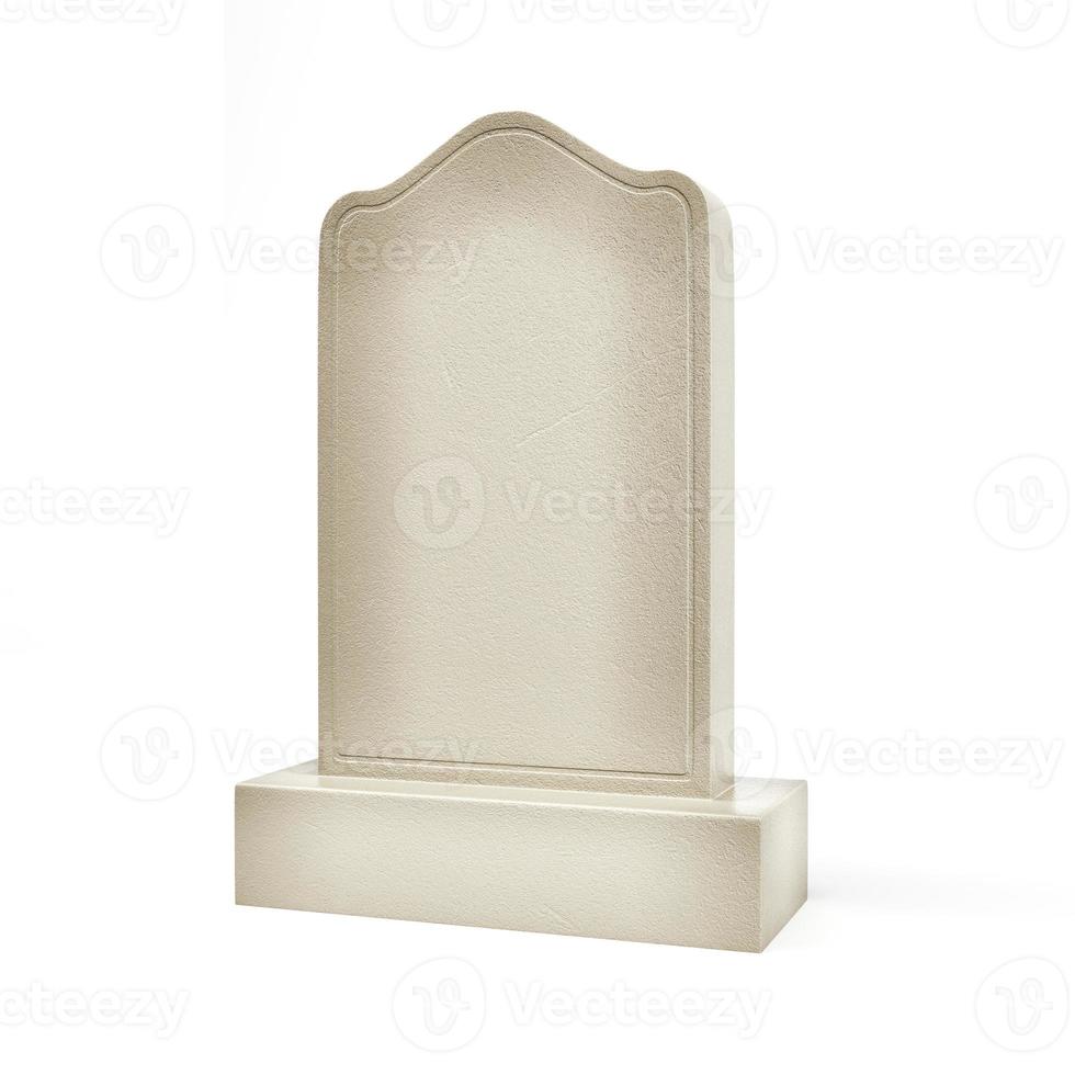 Old gravestone isolated on white backround photo