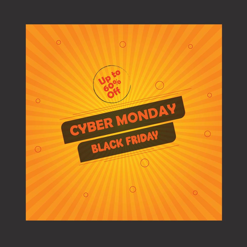 publicación de cyber monday en las redes sociales vector