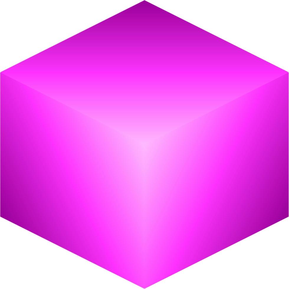 Shiny magenta cube vector