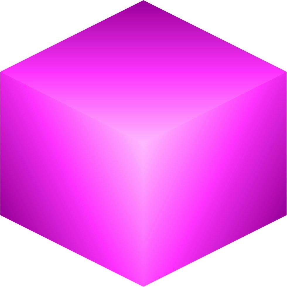 cubo magenta brillante vector