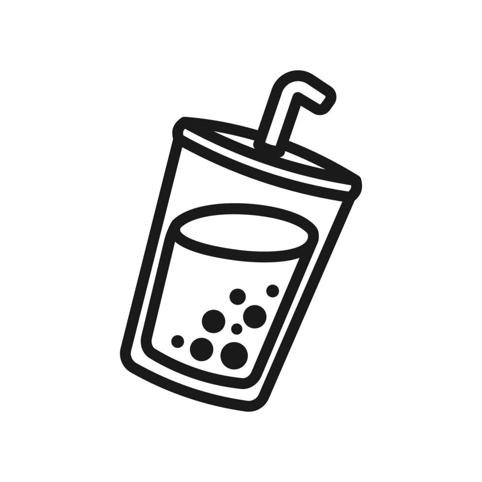 Milk tea outline icon logo clipart vector