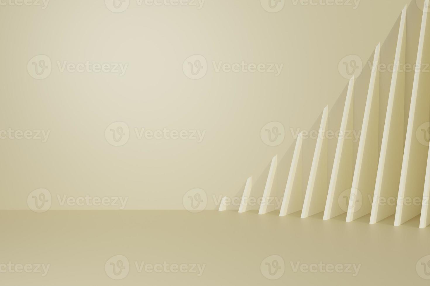3D abstract geometric background. Several square shapes are stacked diagonally. on the background that resembles a square room. 3D render illustration. photo