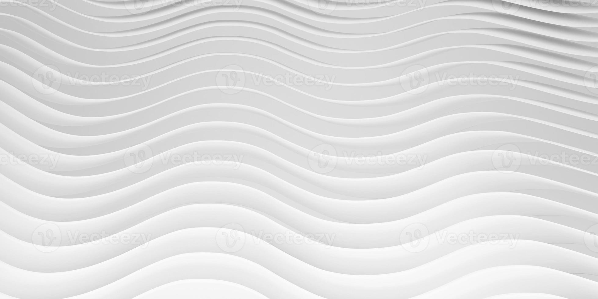 Abstract white and gray color background with wavy shape. 3D render illustration. photo