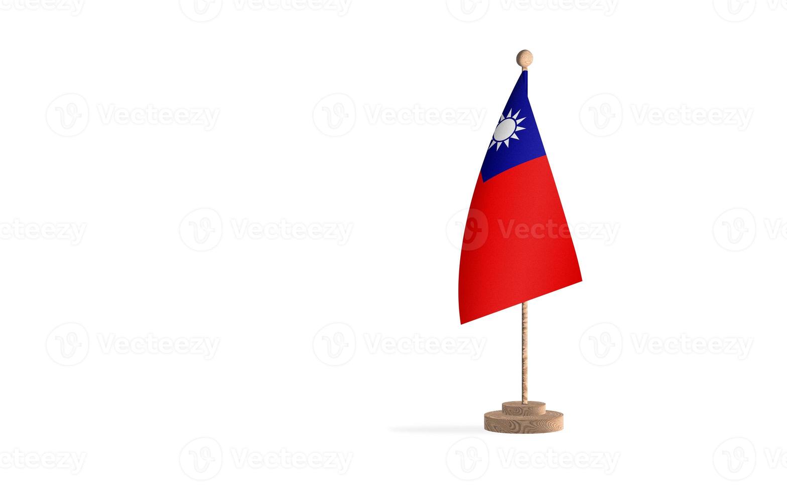Taiwan flagpole with white space background image photo