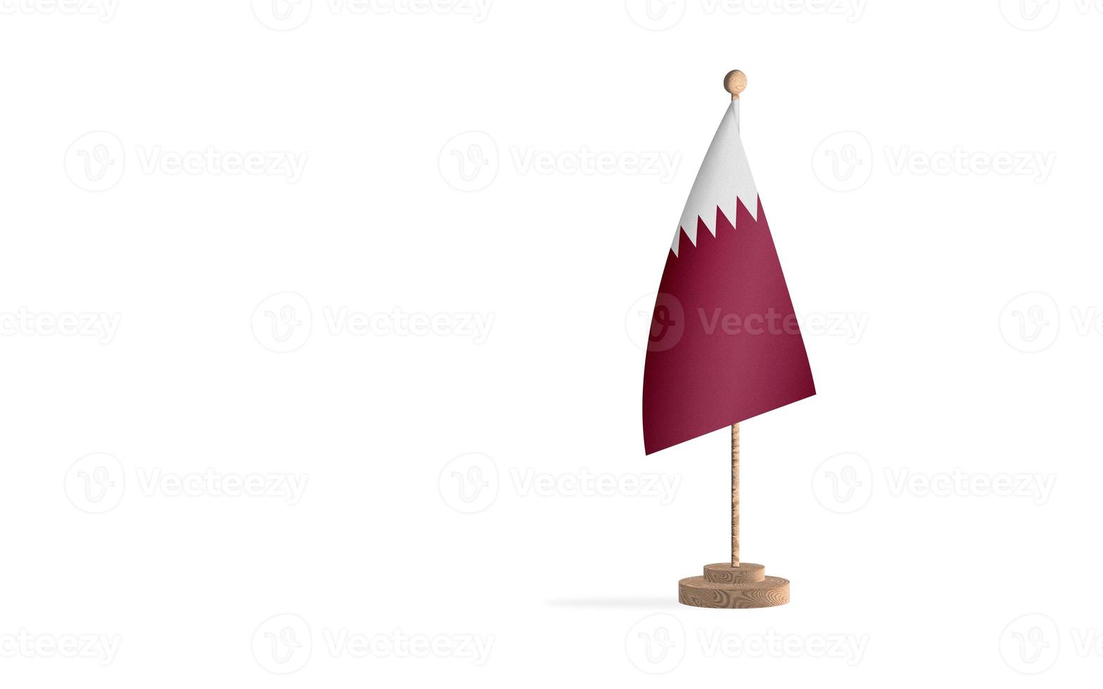 Qatar flagpole with white space background image photo