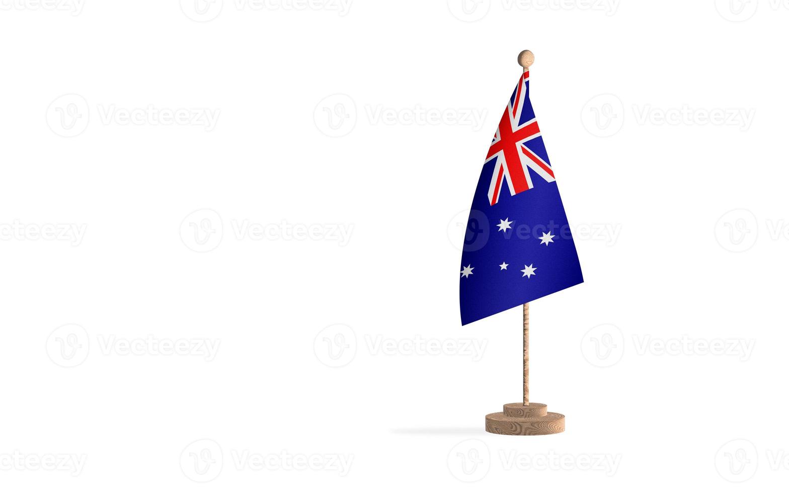 Australian flagpole with white space background image photo