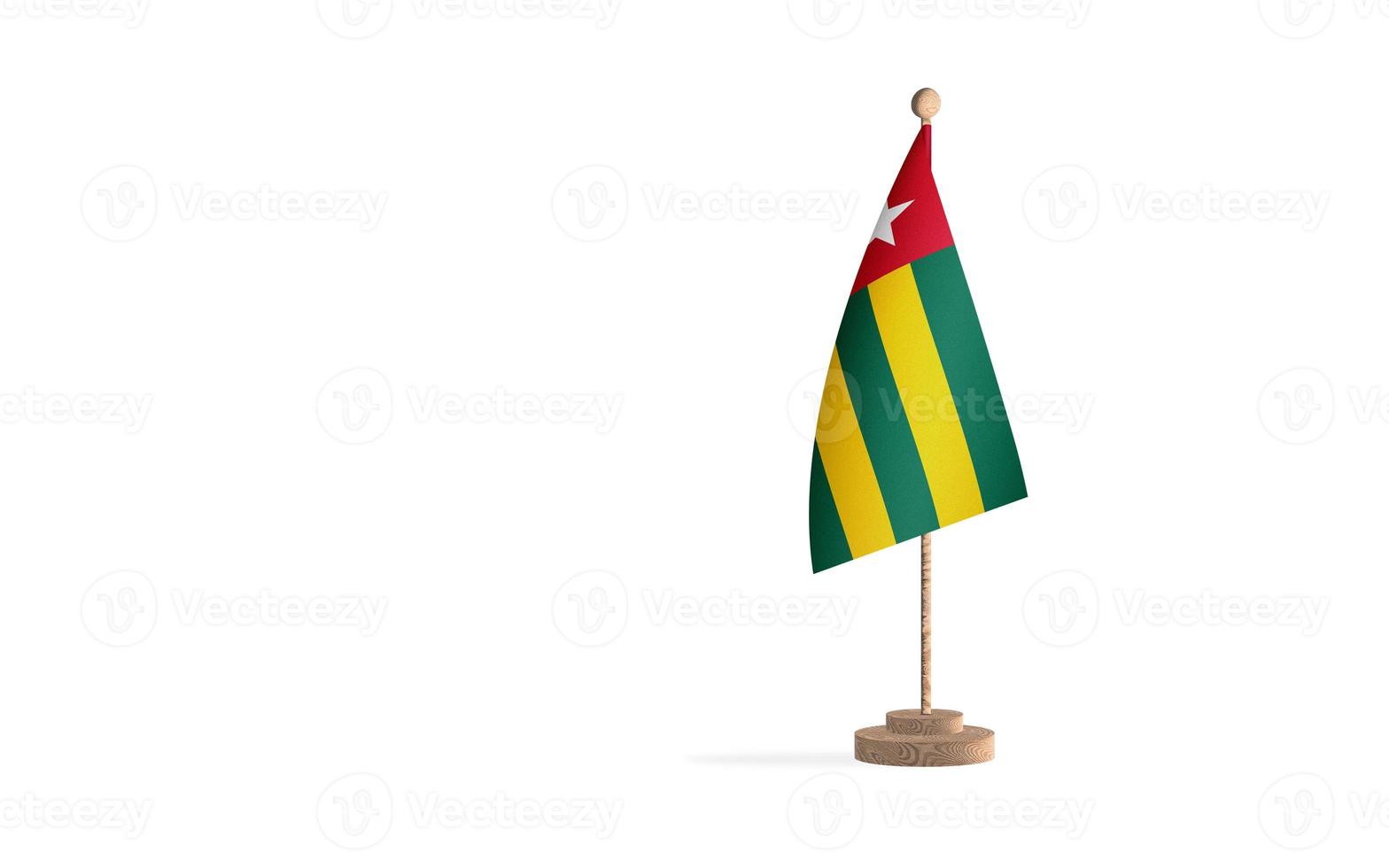 Togo flagpole with white space background image photo