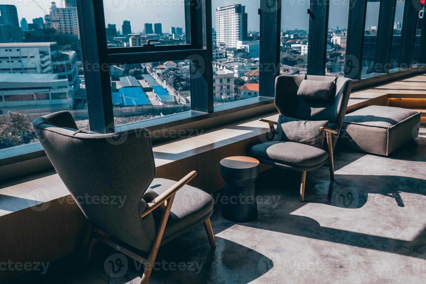 Area of Co-Working Space on social distancing with a luxury comfortable design for work as free and relax at True digital park , Thailand. Concept of creative cooperates workspace. photo