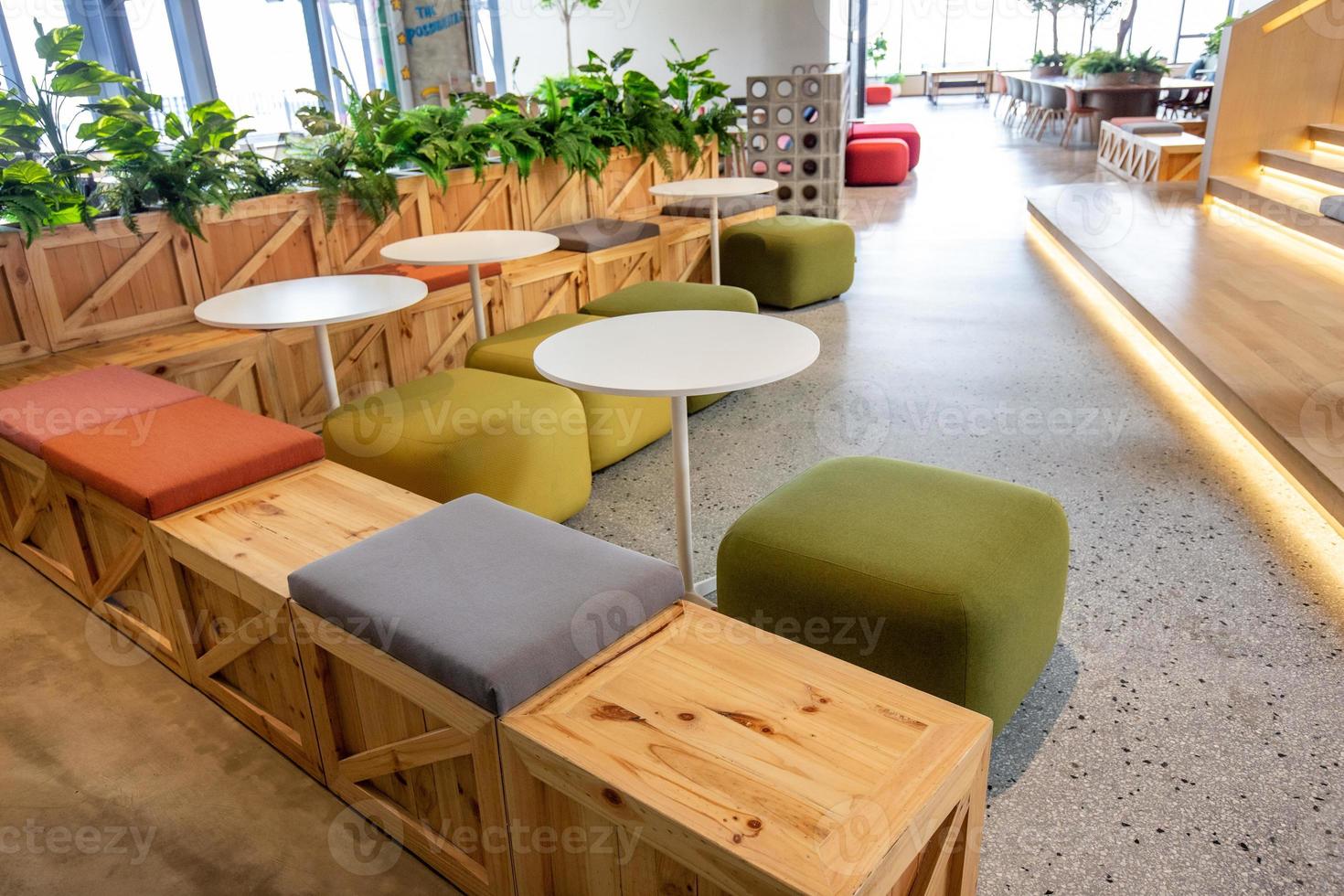 Area of Co-Working Space on social distancing with a luxury comfortable design for work as free and relax at True digital park , Thailand. Concept of creative cooperates workspace. photo