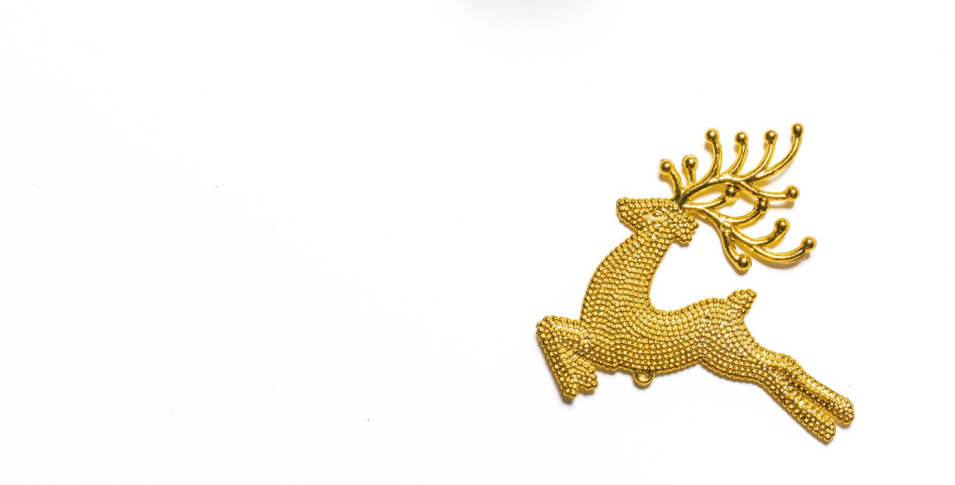 Christmas gift box flat lay on white background photo