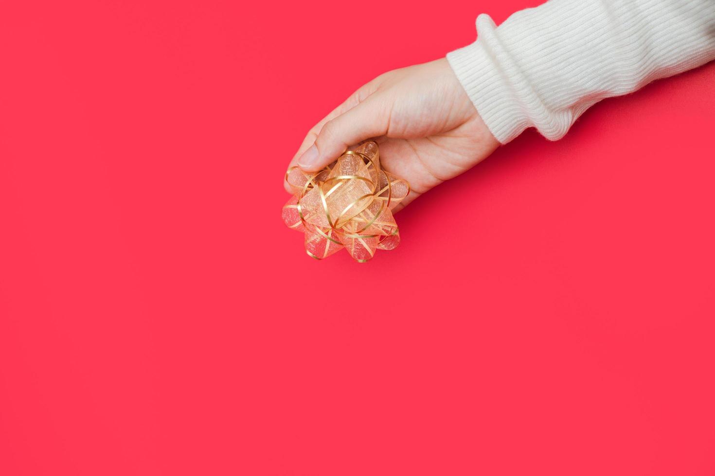 Holiday present concept with copy space, banner. photo